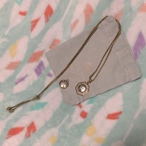 Kendra Scott Pisces vintage gold pave silver charm coin necklace amazing shape